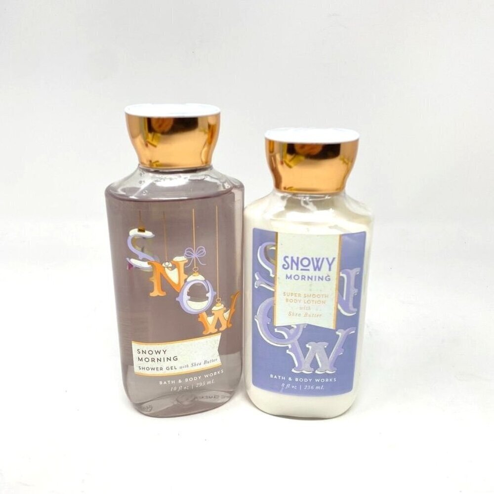 Bath & Body Works Snowy Morning Shower Gel & Body Lotion Shea Butter Set
